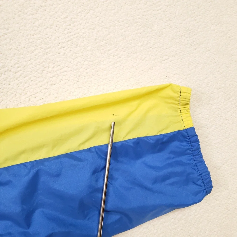 Vintage Nike Windbreaker Men Medium Blue Yellow Made in USA Packable Anorak